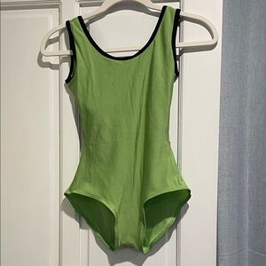 Yumiko Leotard Small Lime Green Black